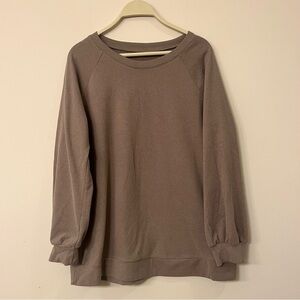 Women’s size large brown soft crew neck long sleeve sweater sweatshirt comfy